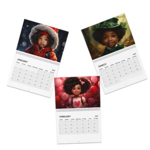 Calendar 2026 - African American Kids Monthly Artwork Wall Calendar